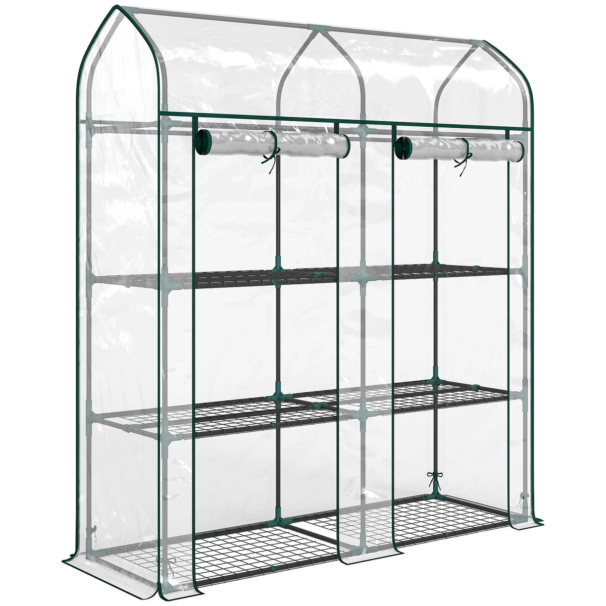3-Tier Mini Greenhouse, 56.3" x 18.1" x 65", Clear