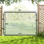 26-71 in. W x 4 ft. H Chain Link Fence Gate, Black