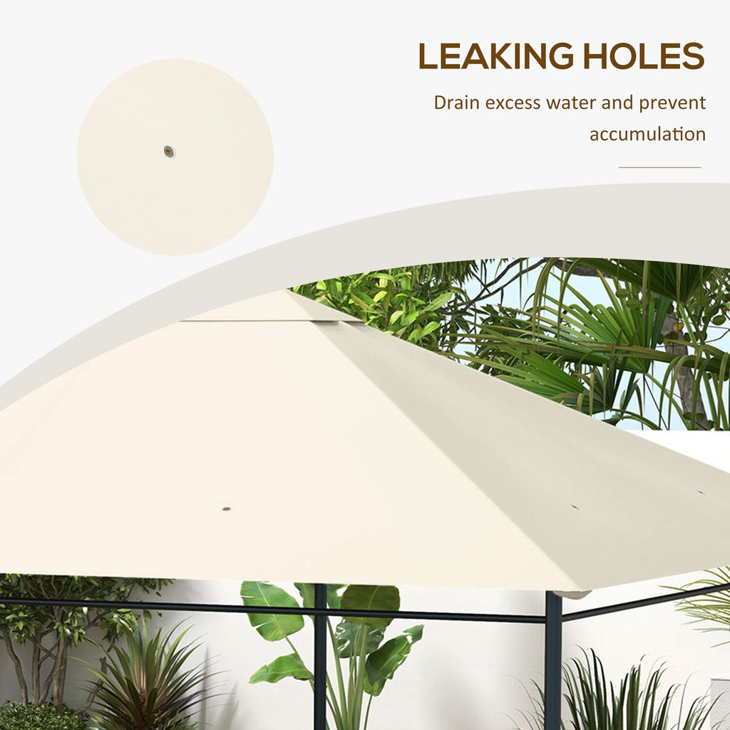 10' x 13' Gazebo Replacement Canopy Top Cover, Cream White