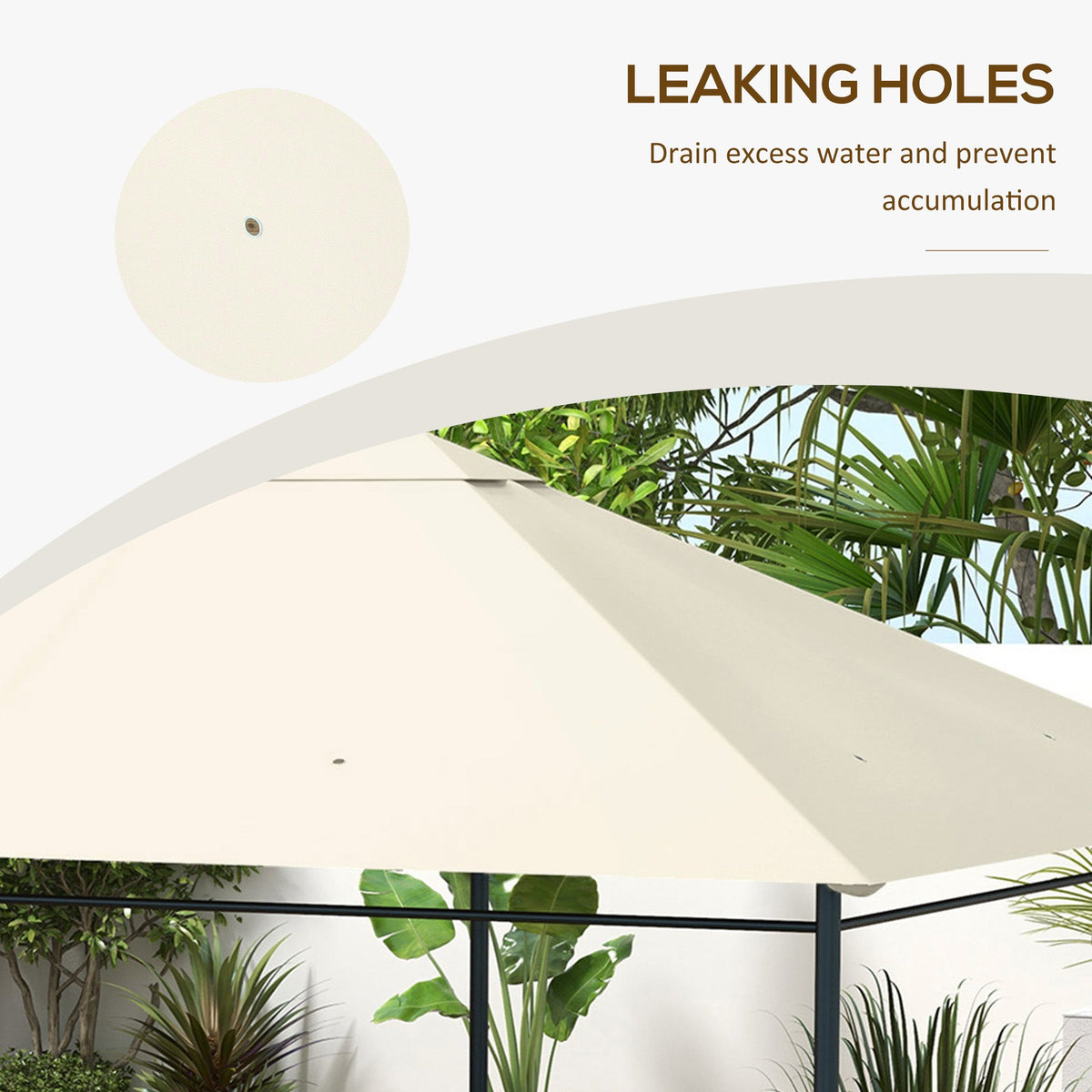 10' x 13' Gazebo Replacement Canopy Top Cover, Cream White