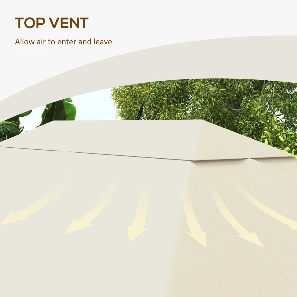 10' x 13' Gazebo Replacement Canopy Top Cover, Cream White