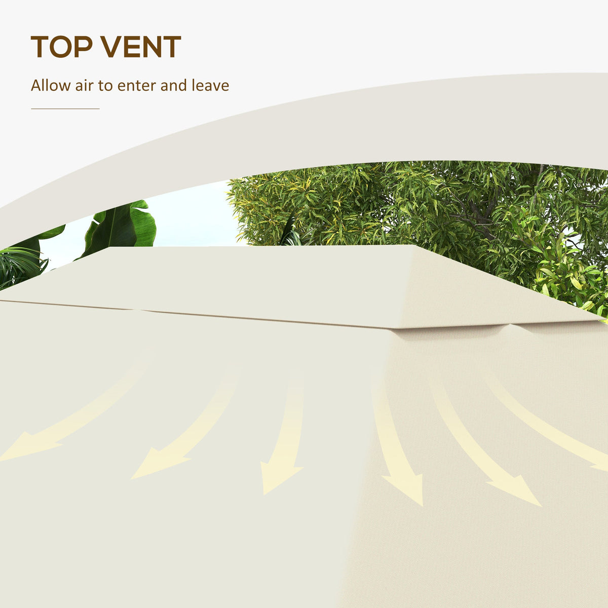 10' x 13' Gazebo Replacement Canopy Top Cover, Cream White