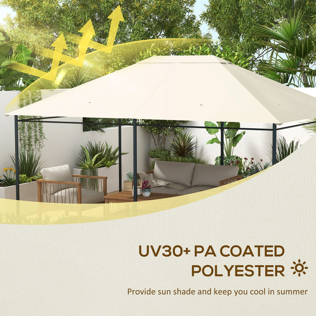 10' x 13' Gazebo Replacement Canopy Top Cover, Cream White