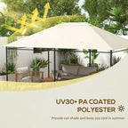 10' x 13' Gazebo Replacement Canopy Top Cover, Cream White