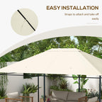 10' x 13' Gazebo Replacement Canopy Top Cover, Cream White