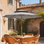 104'' x 104'' Patio Umbrella with Crank and Double Top, Light Grey