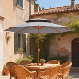 104'' x 104'' Patio Umbrella with Crank and Double Top, Light Grey