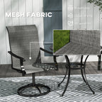 2-Piece Outdoor Patio Swivel Chairs, Gray