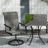 2-Piece Outdoor Patio Swivel Chairs, Gray