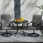2-Piece Outdoor Patio Swivel Chairs, Gray