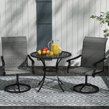 2-Piece Outdoor Patio Swivel Chairs, Gray
