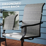 2-Piece Outdoor Patio Swivel Chairs, Gray