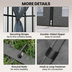 10' x 10' Soft Top Gazebo with Mosquito Netting, Dark Grey