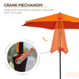 8.5ft Patio Umbrella with Crank Handle and Tilt, Orange