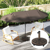 46 lbs Patio Umbrella Base with Wheels, Bronze