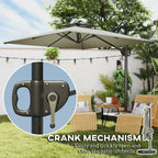 8' x 9' Square Cantilever Patio Umbrella with Fillable Base, Light Grey