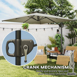 8' x 9' Square Cantilever Patio Umbrella with Fillable Base, Light Grey
