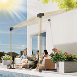 6 PCS Pergola Kit for 4" x 4" Lumber with 15° Slanted Roof, Black