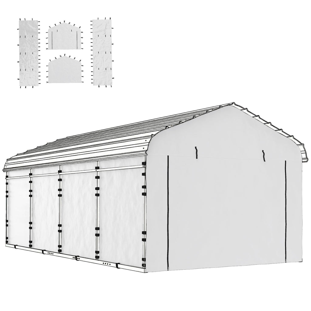 Carport Sidewall Panels Set of 4 for 10' x 15' Structures, White