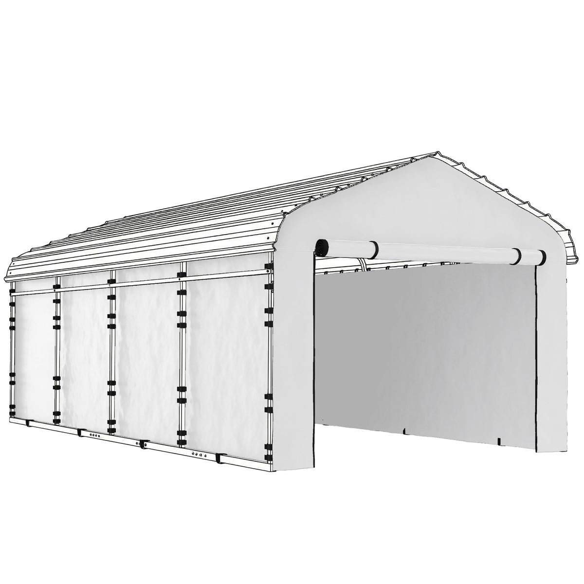 Carport Sidewall Panels Set of 4 for 10' x 15' Structures, White