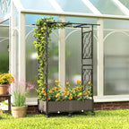 Raised Garden Bed with Arch Trellis, Wheels and Self-Watering Design
