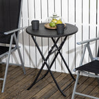 23.6" Folding Outdoor Coffee Table with HDPE Top, Dark Grey