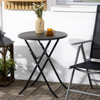 23.6" Folding Outdoor Coffee Table with HDPE Top, Dark Grey