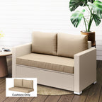 2 Seater Outdoor Seat Cushions with Backrest, Beige