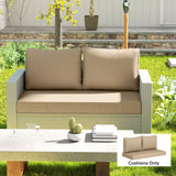 2 Seater Outdoor Seat Cushions with Backrest, Beige