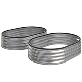 2pcs 4 x 3 x 1 ft Galvanized Raised Garden Beds, Silver
