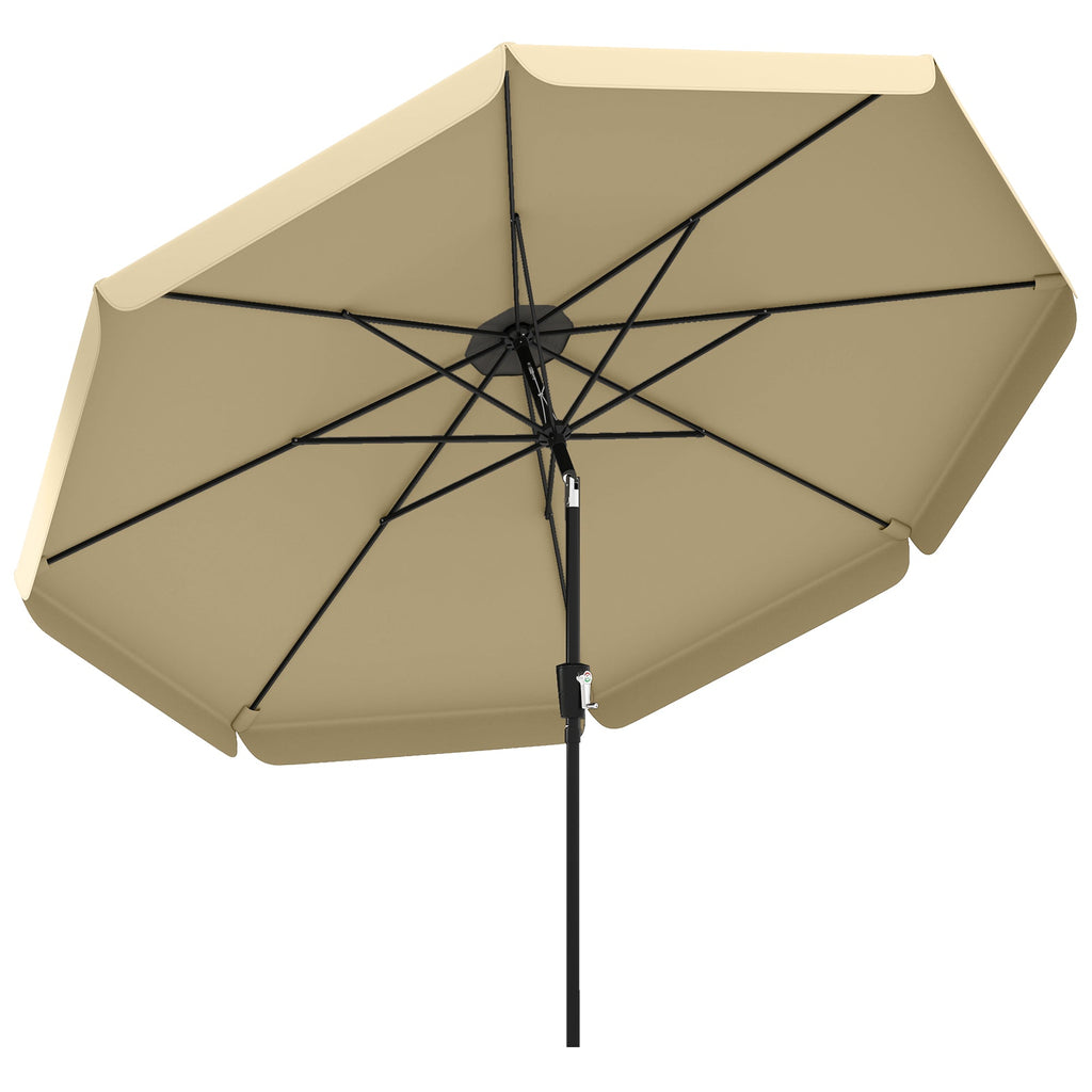 10ft Patio Umbrella with Push Button Tilt and Crank, Khaki