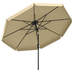 10ft Patio Umbrella with Push Button Tilt and Crank, Khaki