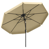 10ft Patio Umbrella with Push Button Tilt and Crank, Khaki
