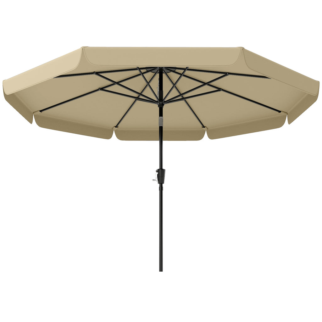 10ft Patio Umbrella with Push Button Tilt and Crank, Khaki