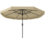 10ft Patio Umbrella with Push Button Tilt and Crank, Khaki