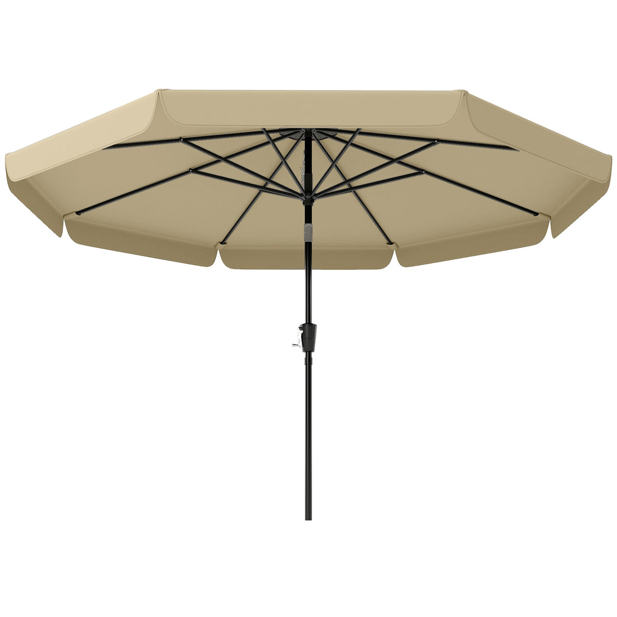 10ft Patio Umbrella with Push Button Tilt and Crank, Khaki