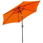 8.5ft Patio Umbrella with Crank Handle and Tilt, Orange