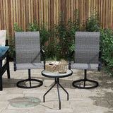 2-Piece Outdoor Patio Swivel Chairs, Gray