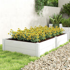 6.5 x 3 x 1ft Vinyl Raised Garden Bed with Divider, White