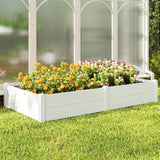 6.5 x 3 x 1ft Vinyl Raised Garden Bed with Divider, White