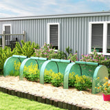 13' L x 3' W x 2.5' H Portable Tunnel Greenhouse with Roll-Up Zippered Doors & UV-Resistant Waterproof PE Cover Green