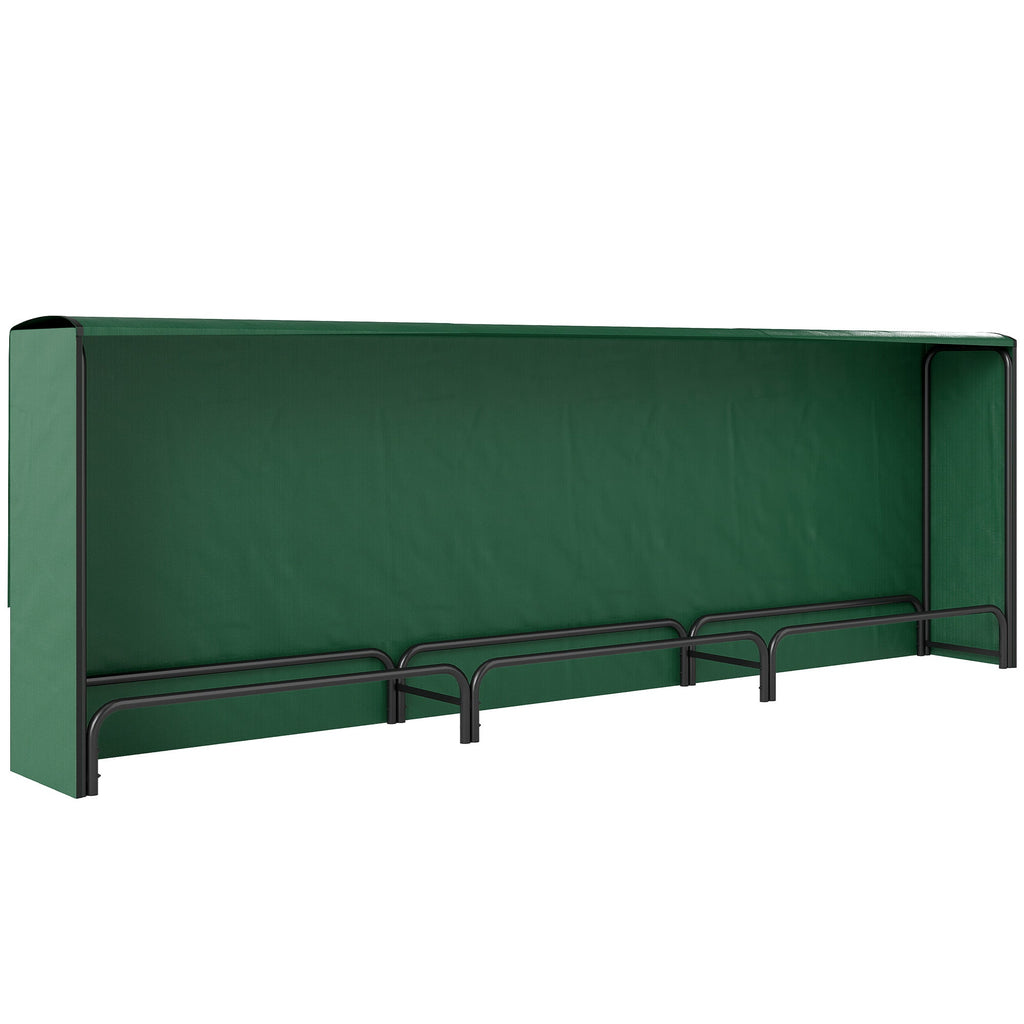 10 ft Heavy Duty Firewood Rack with Waterproof Cover & Steel Chains, Dark Green