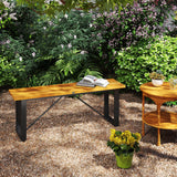 47" 2-Person Acacia Wood Outdoor Bench, Teak