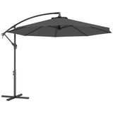 10' Deluxe Patio Umbrella with Crank and Cross Base, Grey