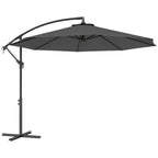 10' Deluxe Patio Umbrella with Crank and Cross Base, Grey