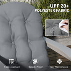 Set of 2 Tufted High Back Adirondack Chair Cushions with Ties, Non-Slip Grey
