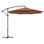 3 m Banana Parasol with Crank Handle, 8 Ribs & Cross Base, Coffee