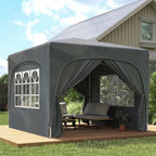 3 x 3 m Pop Up Gazebo with Sides, Carry Bag and UPF50+, Dark Grey