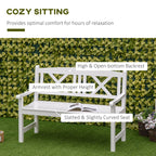 4FT 2-Seater Wooden Garden Bench with X-Shape Back, White