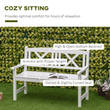 4FT 2-Seater Wooden Garden Bench with X-Shape Back, White